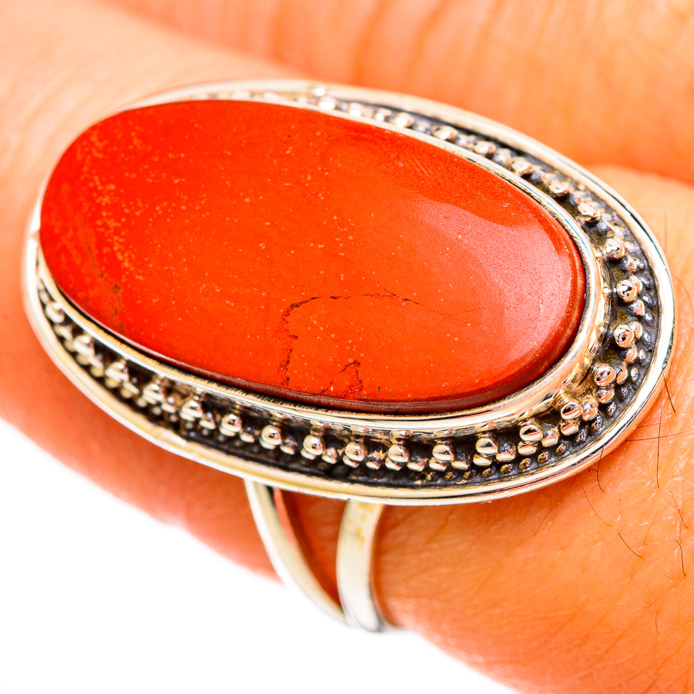Mediterranean Red Coral Rings handcrafted by Ana Silver Co - RING111881