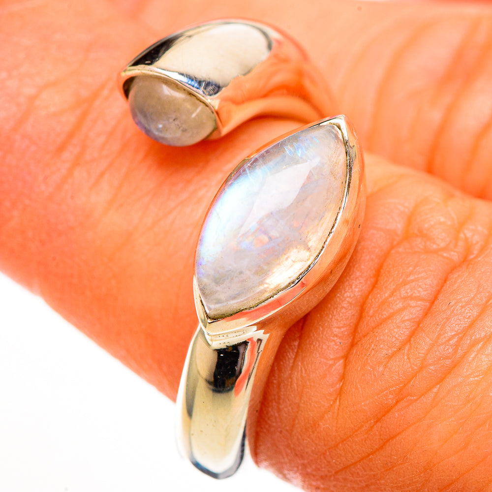 Rainbow Moonstone Rings handcrafted by Ana Silver Co - RING111896