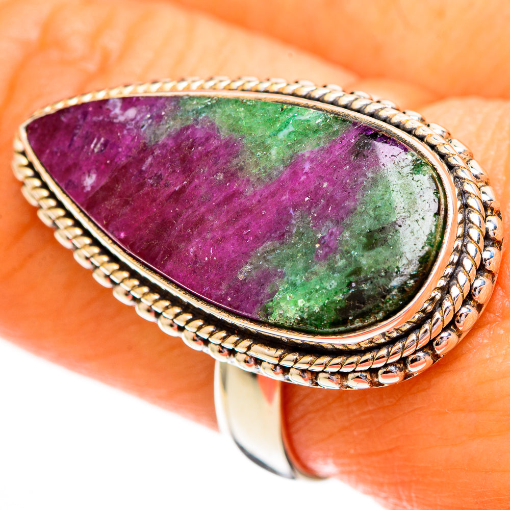 Ruby Zoisite Rings handcrafted by Ana Silver Co - RING111897