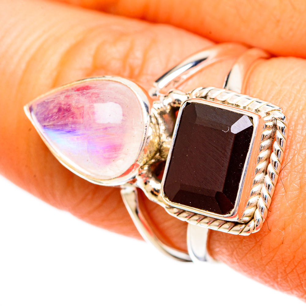 Pink Moonstone Rings handcrafted by Ana Silver Co - RING111898