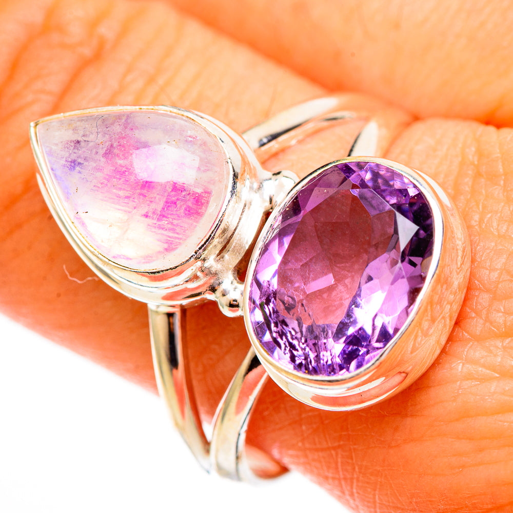 Pink Moonstone Rings handcrafted by Ana Silver Co - RING111900