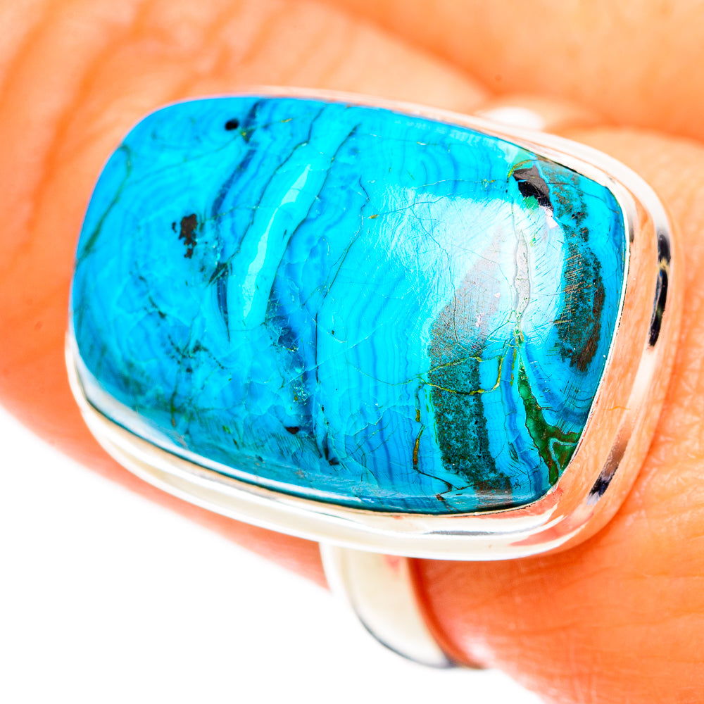 Malachite In Chrysocolla Rings handcrafted by Ana Silver Co - RING111902