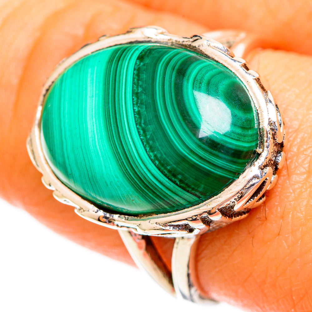 Malachite Rings handcrafted by Ana Silver Co - RING111908