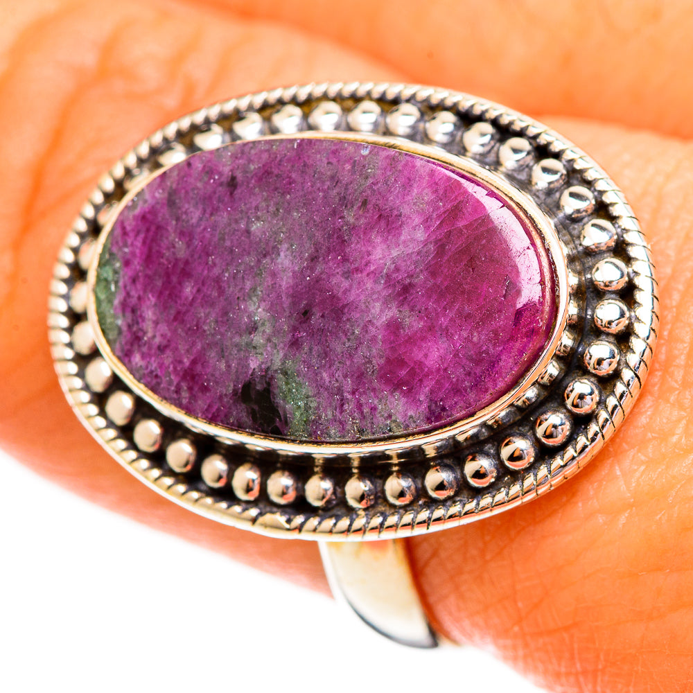 Ruby Zoisite Rings handcrafted by Ana Silver Co - RING111913