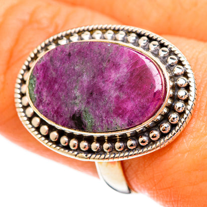 Ruby Zoisite Rings handcrafted by Ana Silver Co - RING111913