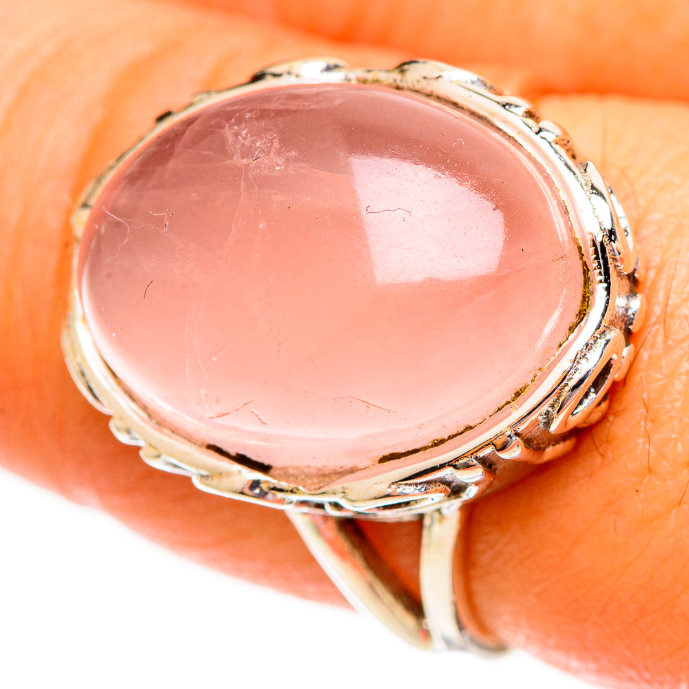 Rose Quartz Rings handcrafted by Ana Silver Co - RING111914