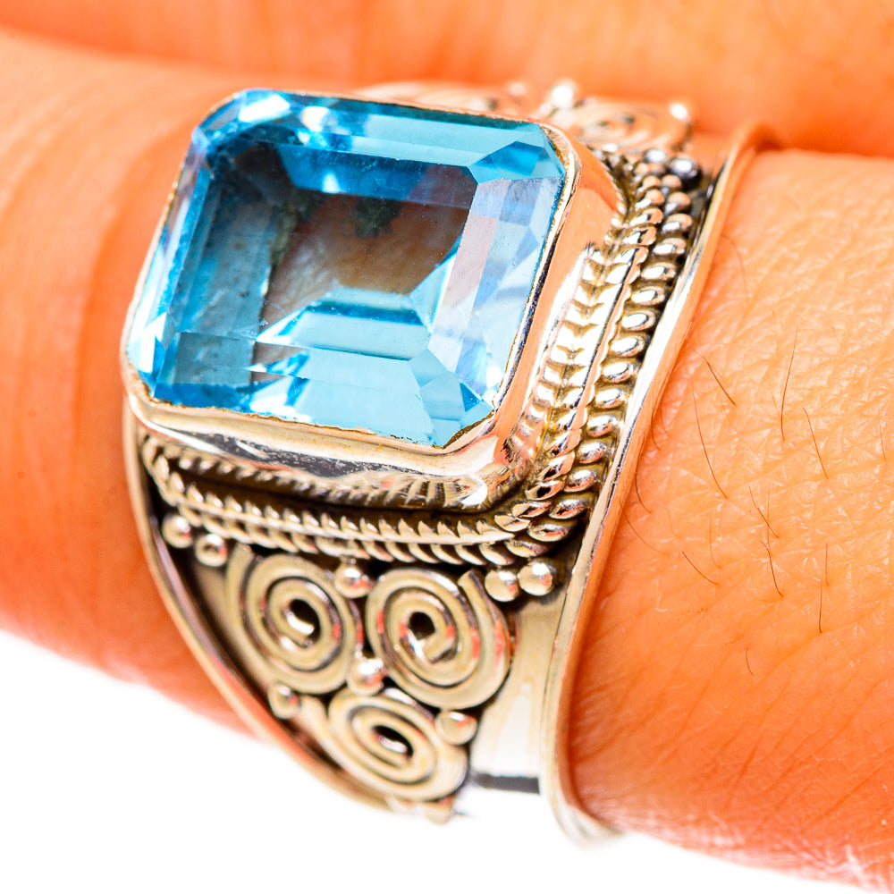 Blue Topaz Rings handcrafted by Ana Silver Co - RING111937