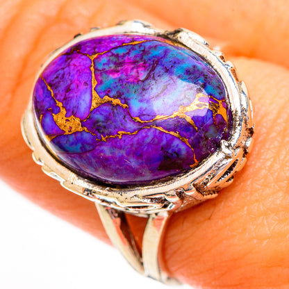 Purple Copper Composite Turquoise Rings handcrafted by Ana Silver Co - RING111955