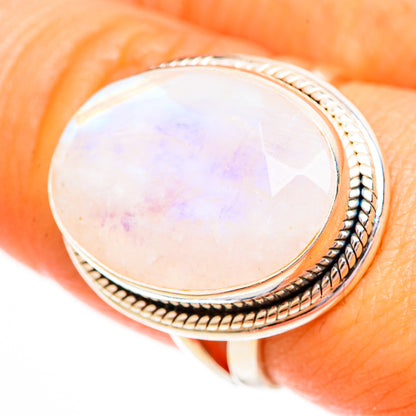 Rainbow Moonstone Rings handcrafted by Ana Silver Co - RING111962