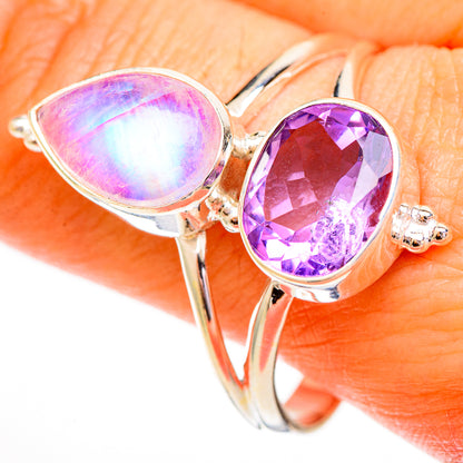 Pink Moonstone Rings handcrafted by Ana Silver Co - RING111965