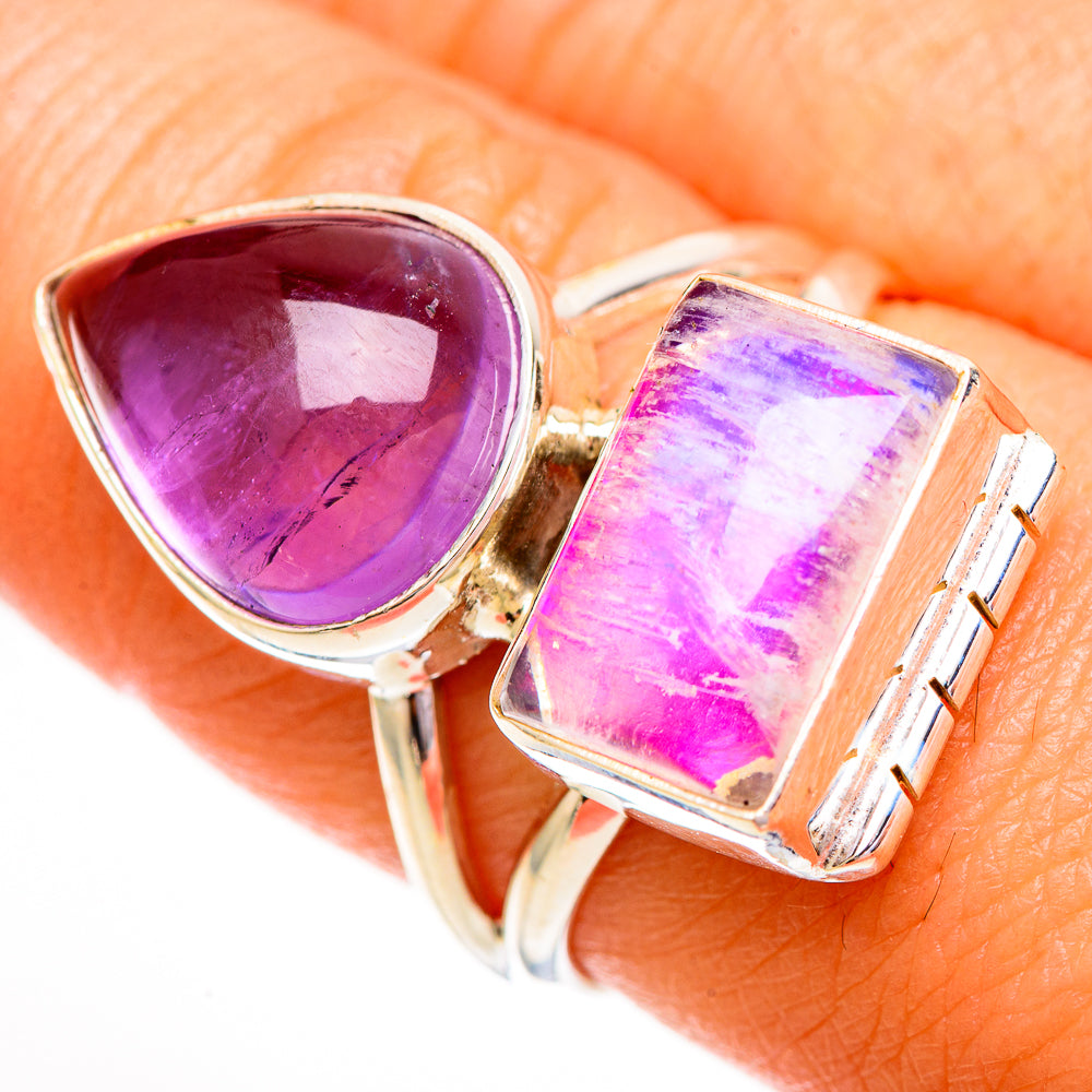 Pink Moonstone Rings handcrafted by Ana Silver Co - RING111967