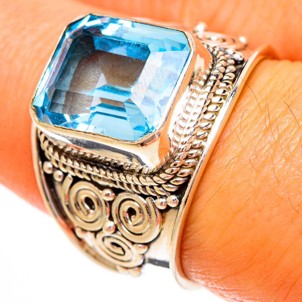 Blue Topaz Rings handcrafted by Ana Silver Co - RING111976