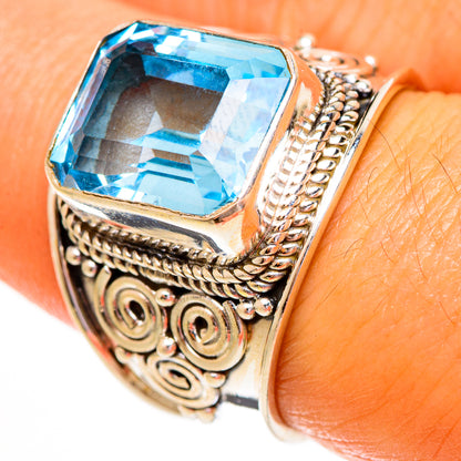 Blue Topaz Rings handcrafted by Ana Silver Co - RING111976