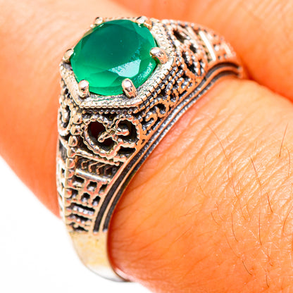 Green Onyx Rings handcrafted by Ana Silver Co - RING111978