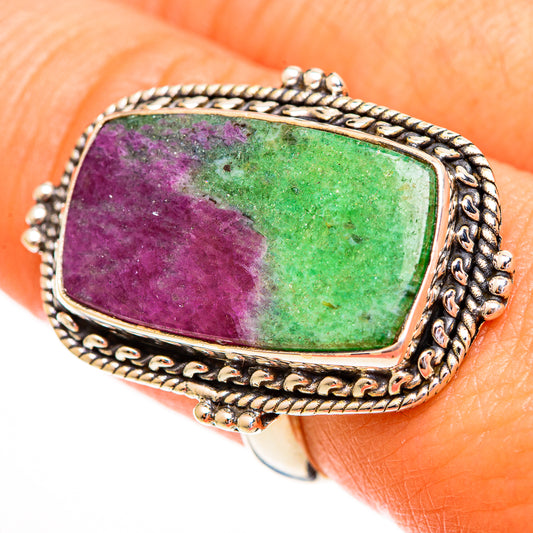 Ruby Zoisite Rings handcrafted by Ana Silver Co - RING111988