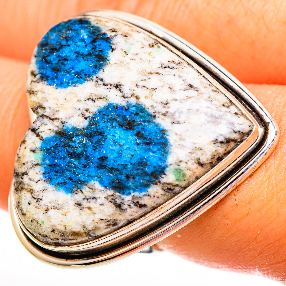 K2 Blue Azurite Rings handcrafted by Ana Silver Co - RING111991