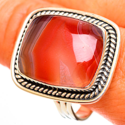 Red Botswana Agate Rings handcrafted by Ana Silver Co - RING112010