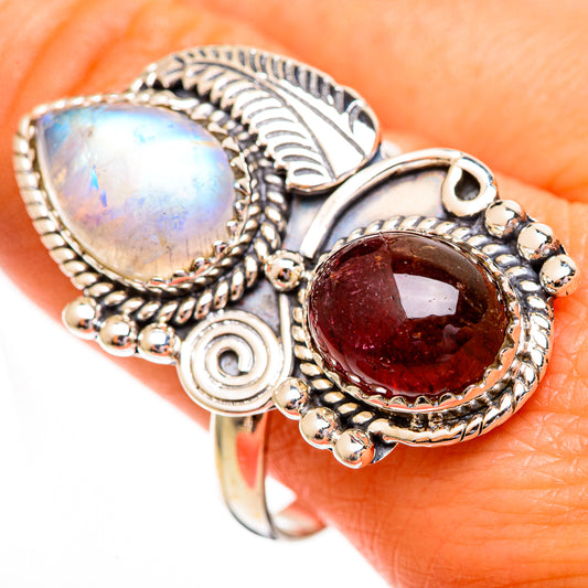 Pink Moonstone Rings handcrafted by Ana Silver Co - RING112014