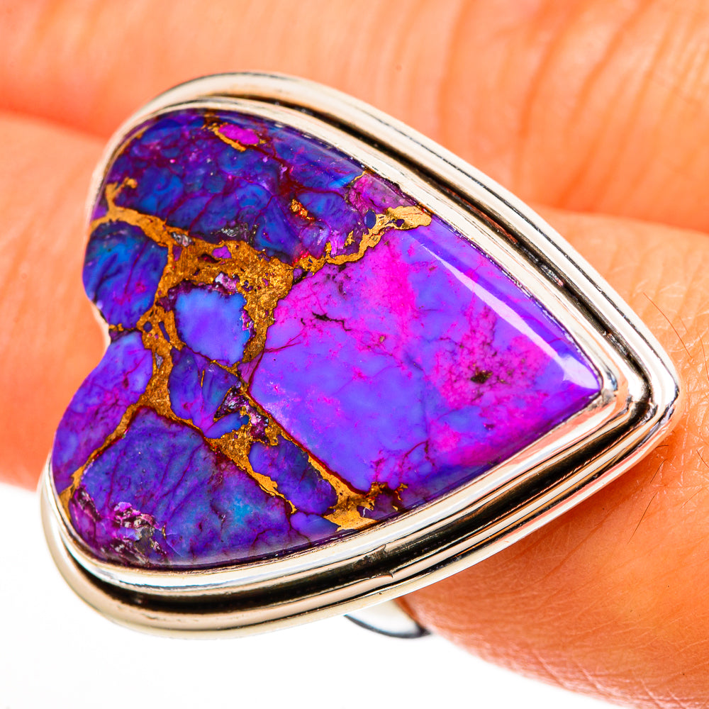 Purple Copper Composite Turquoise Rings handcrafted by Ana Silver Co - RING112019
