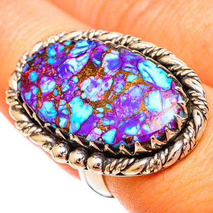 Purple Copper Composite Turquoise Rings handcrafted by Ana Silver Co - RING112021