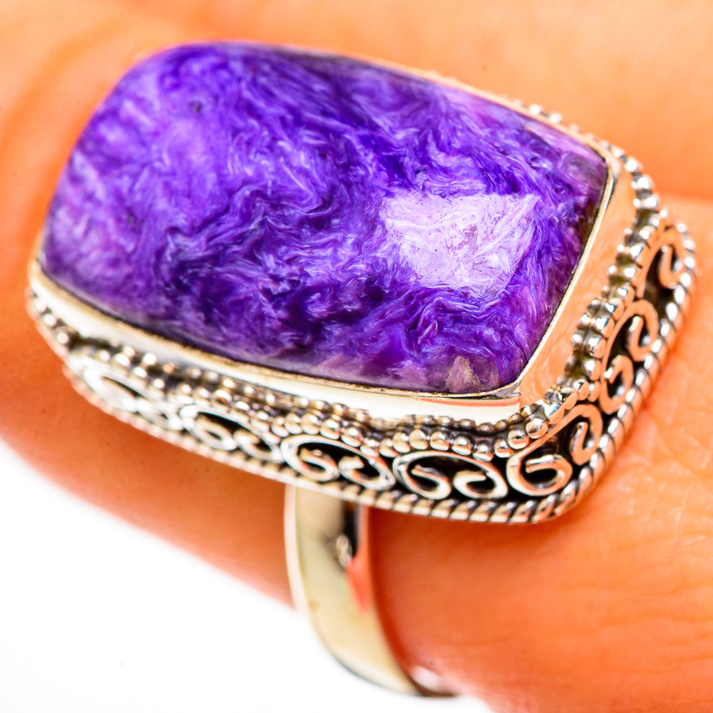 Charoite Rings handcrafted by Ana Silver Co - RING112022