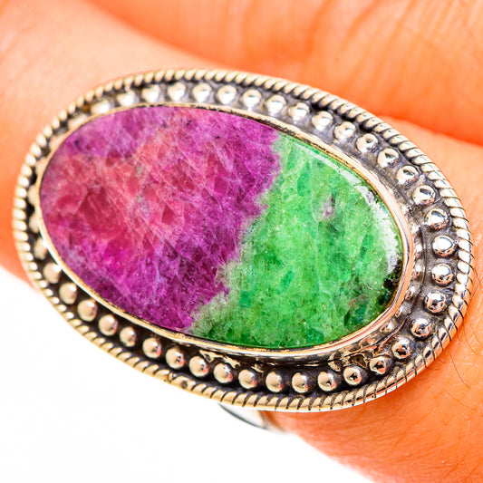Ruby Zoisite Rings handcrafted by Ana Silver Co - RING112030