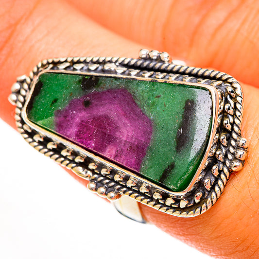 Ruby Zoisite Rings handcrafted by Ana Silver Co - RING112032