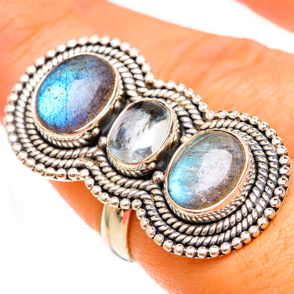 Labradorite Rings handcrafted by Ana Silver Co - RING112035