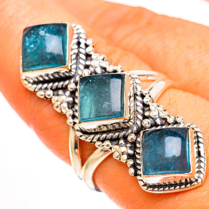 Blue Fluorite Rings handcrafted by Ana Silver Co - RING112036