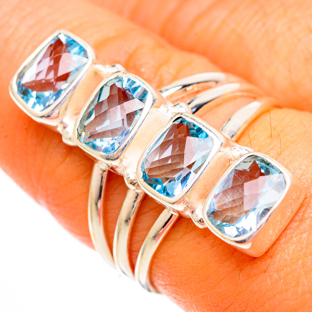 Blue Topaz Rings handcrafted by Ana Silver Co - RING112037