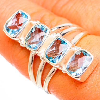 Blue Topaz Rings handcrafted by Ana Silver Co - RING112037
