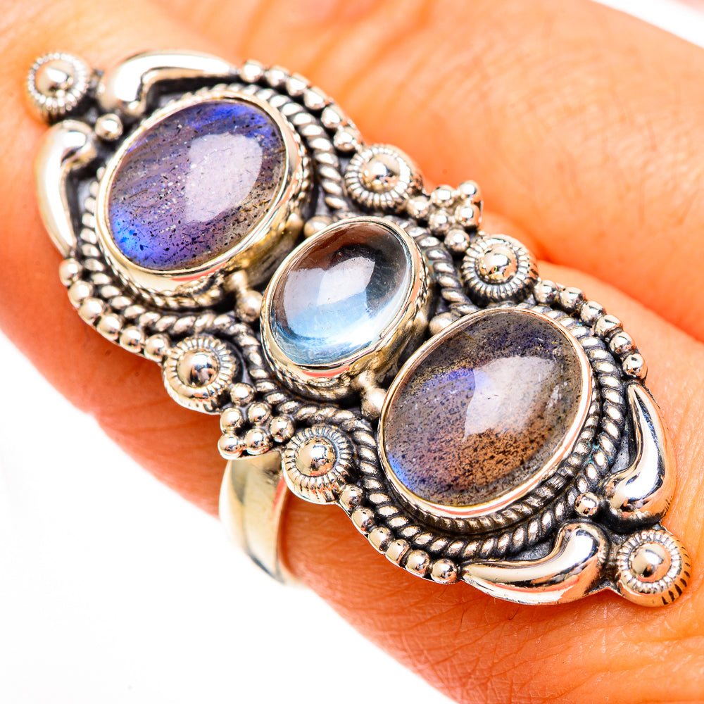 Labradorite Rings handcrafted by Ana Silver Co - RING112038