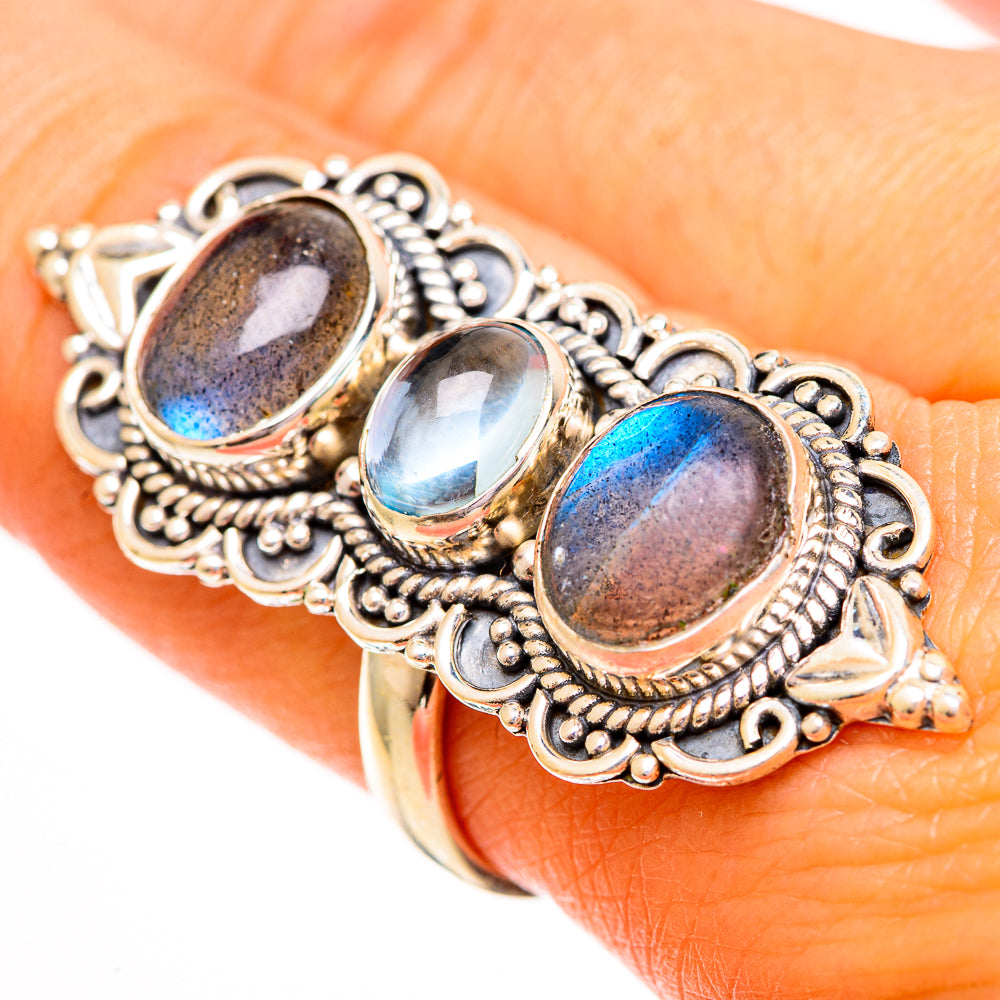 Labradorite Rings handcrafted by Ana Silver Co - RING112042