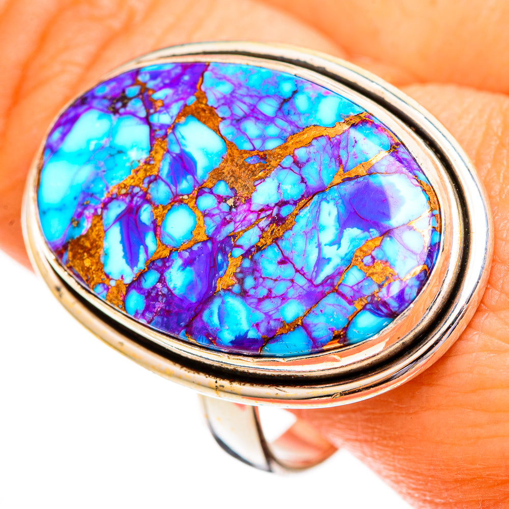 Purple Copper Composite Turquoise Rings handcrafted by Ana Silver Co - RING112067