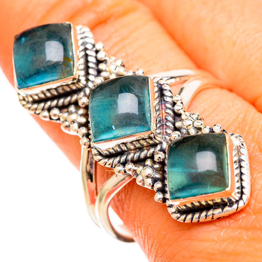 Blue Fluorite Rings handcrafted by Ana Silver Co - RING112079
