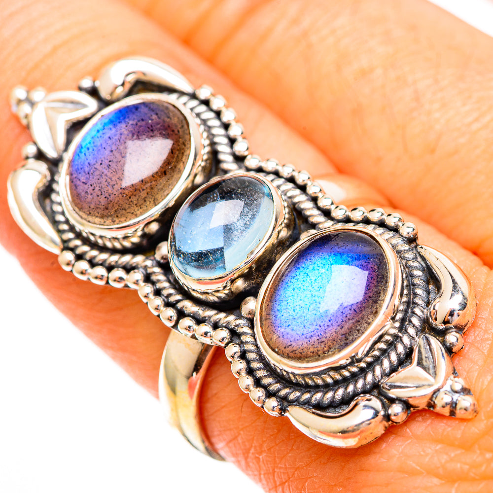 Labradorite Rings handcrafted by Ana Silver Co - RING112080