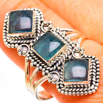 Blue Fluorite Rings handcrafted by Ana Silver Co - RING112081