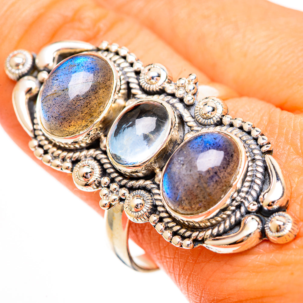 Labradorite Rings handcrafted by Ana Silver Co - RING112082