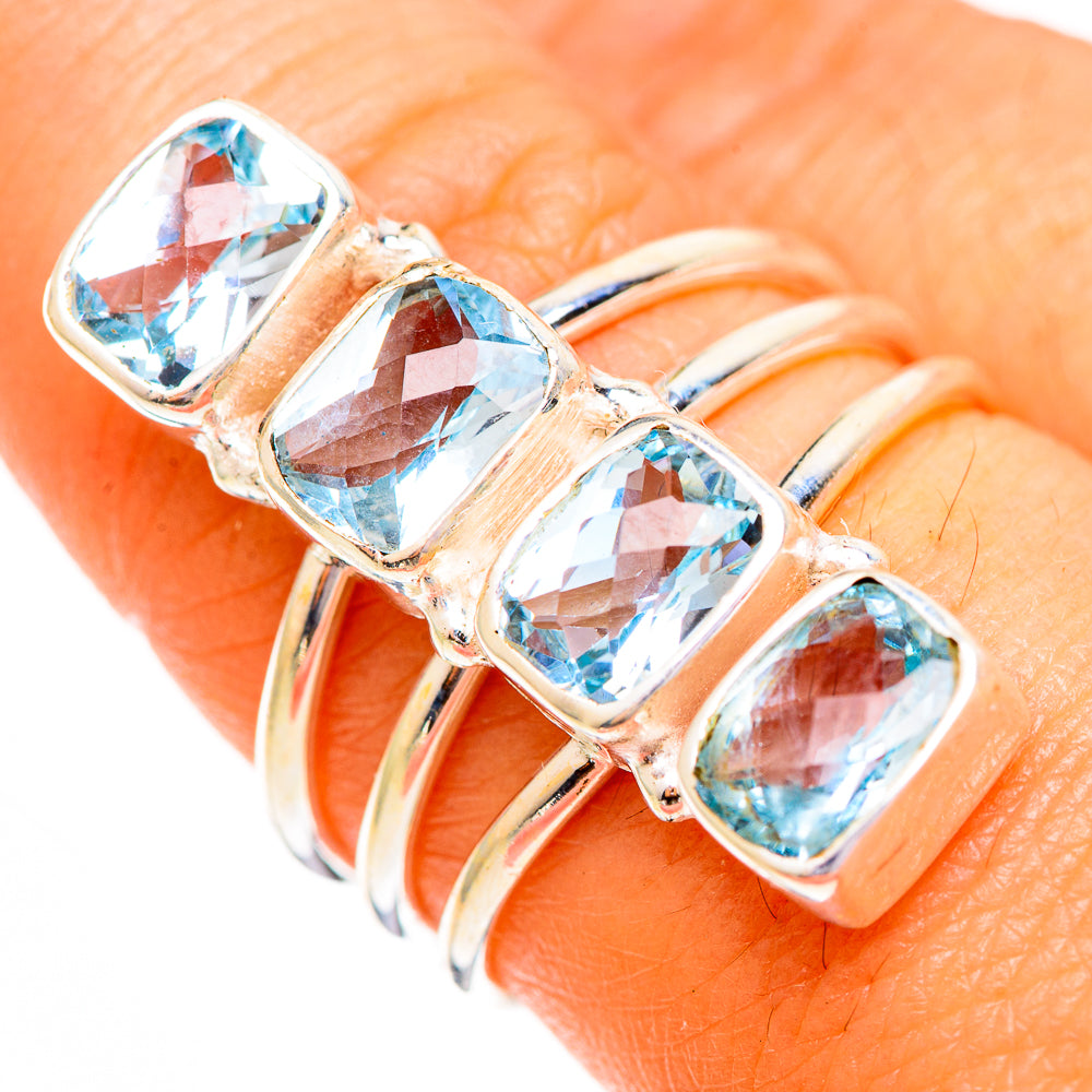 Blue Topaz Rings handcrafted by Ana Silver Co - RING112083