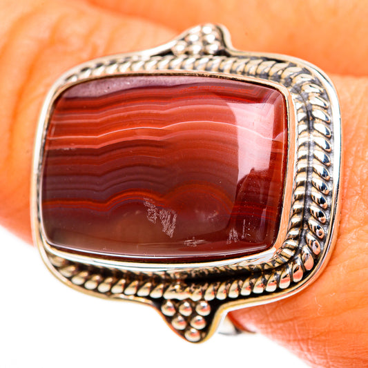 Red Botswana Agate Rings handcrafted by Ana Silver Co - RING112089