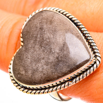 Gold Sheen Obsidian Rings handcrafted by Ana Silver Co - RING112091
