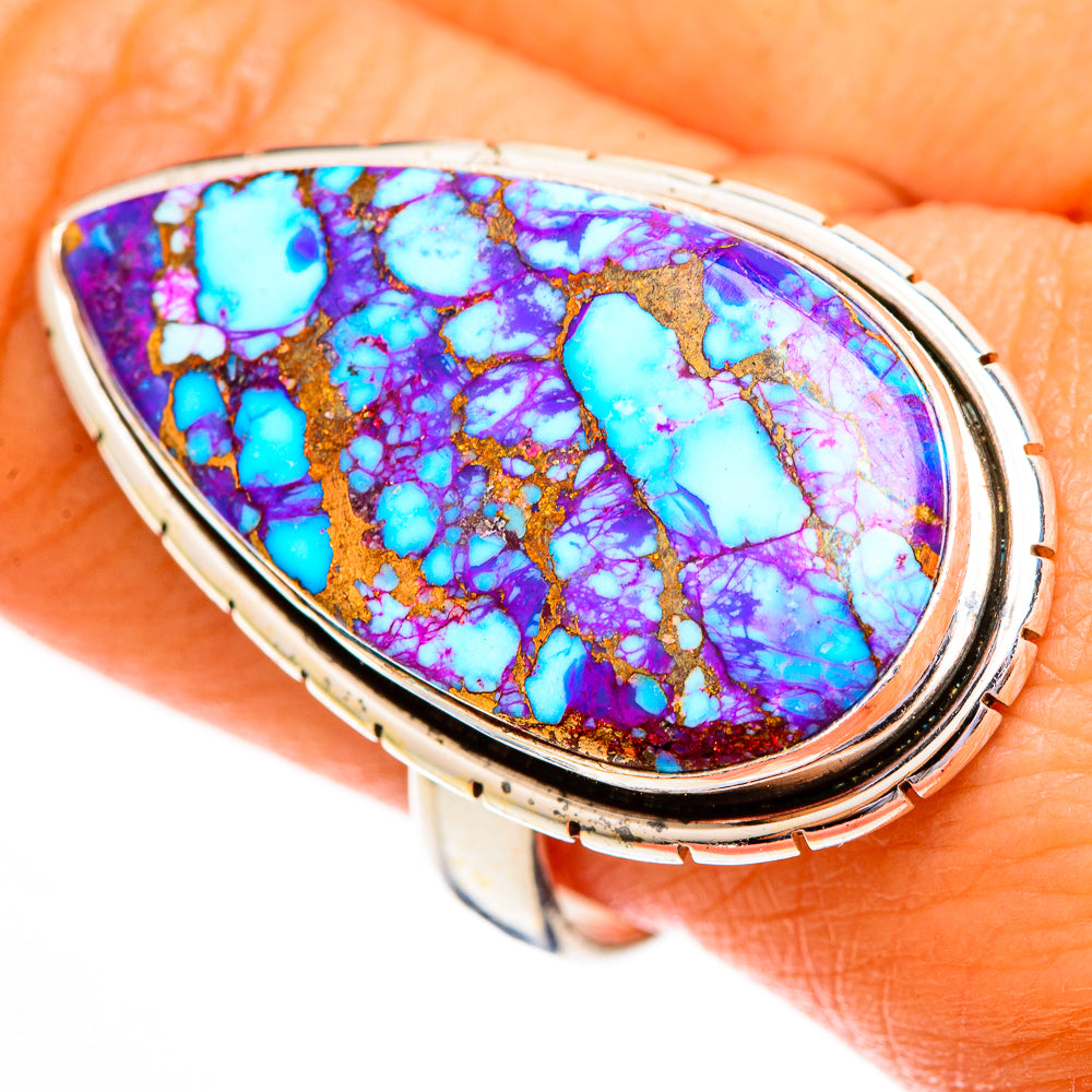 Purple Copper Composite Turquoise Rings handcrafted by Ana Silver Co - RING112097