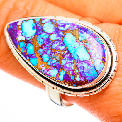 Purple Copper Composite Turquoise Rings handcrafted by Ana Silver Co - RING112097