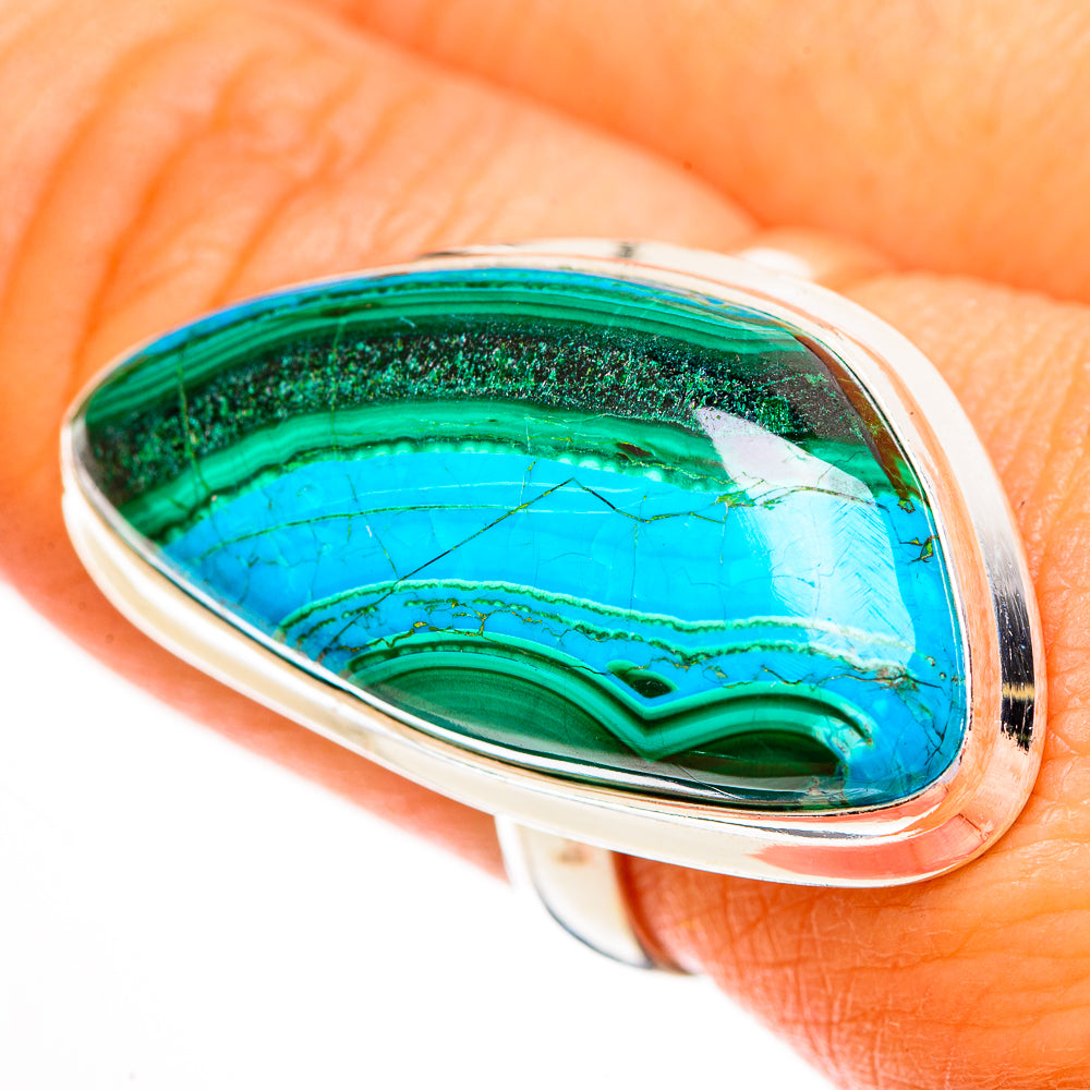Malachite In Chrysocolla Rings handcrafted by Ana Silver Co - RING112107