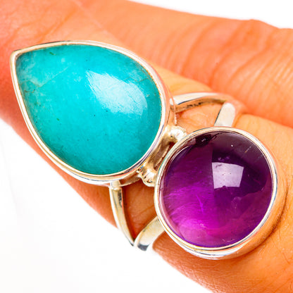 Peruvian Amazonite Rings handcrafted by Ana Silver Co - RING112109