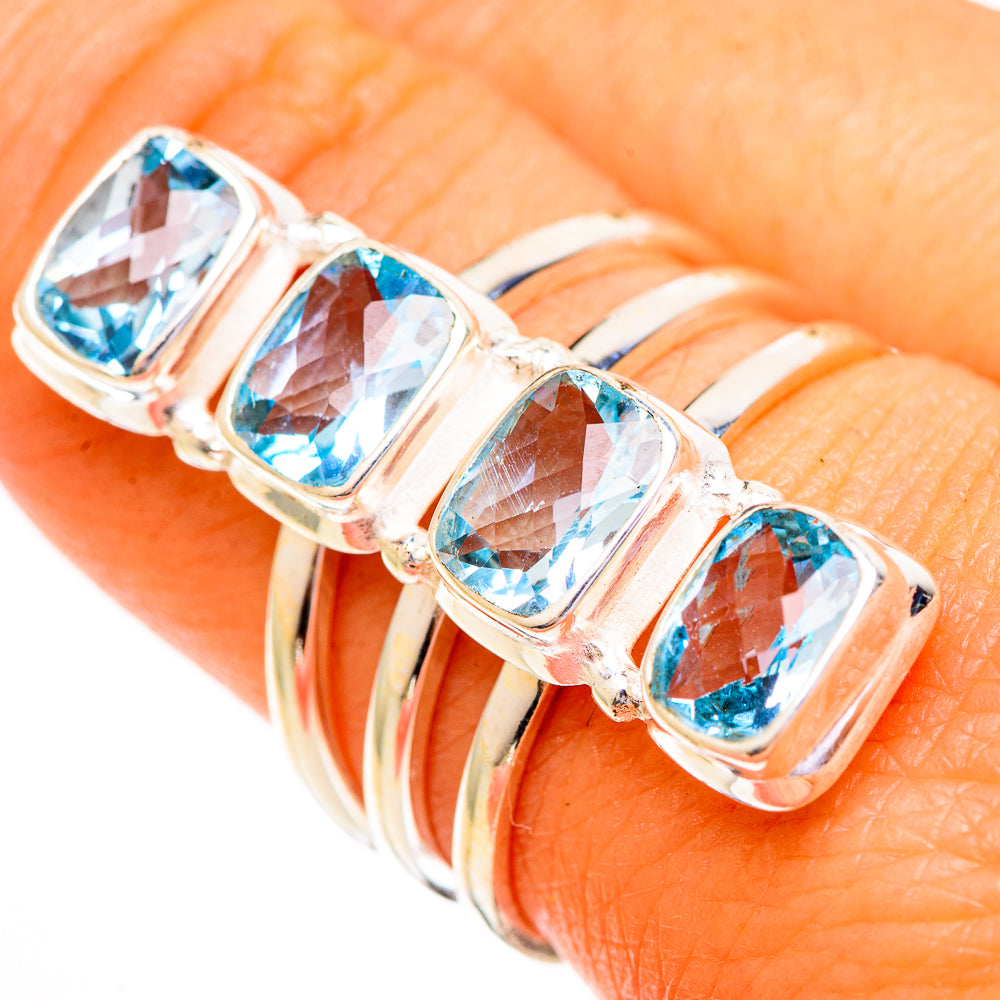 Blue Topaz Rings handcrafted by Ana Silver Co - RING112113