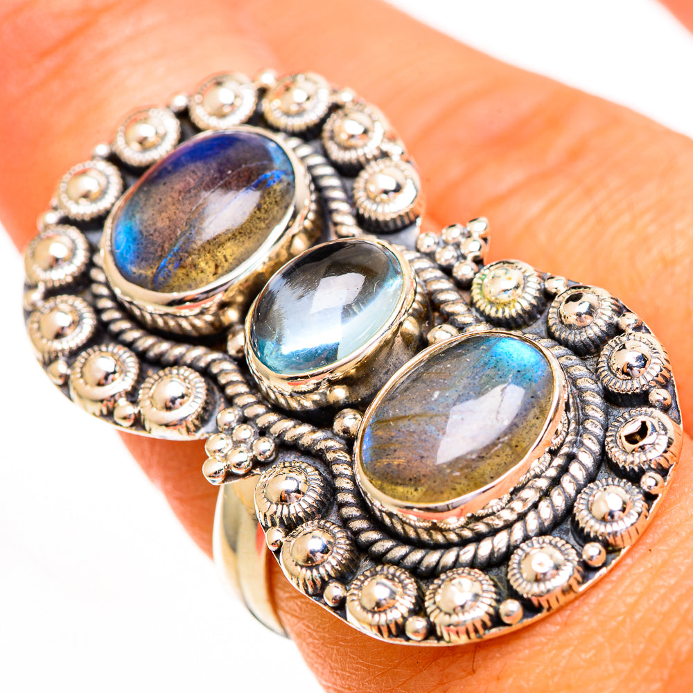 Labradorite Rings handcrafted by Ana Silver Co - RING112115