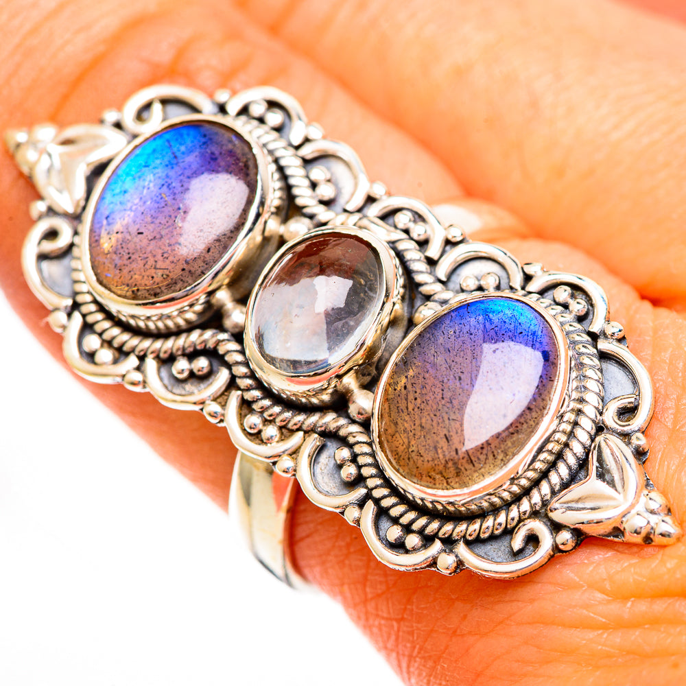 Labradorite Rings handcrafted by Ana Silver Co - RING112116