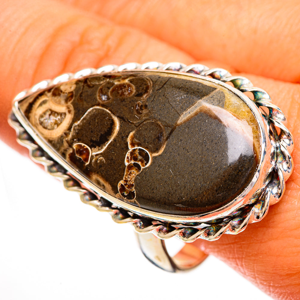 Turritella Agate Rings handcrafted by Ana Silver Co - RING112125