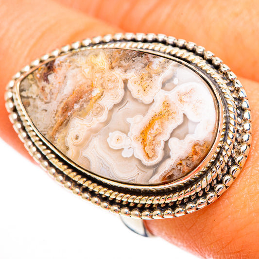 Laguna Lace Agate Rings handcrafted by Ana Silver Co - RING112126